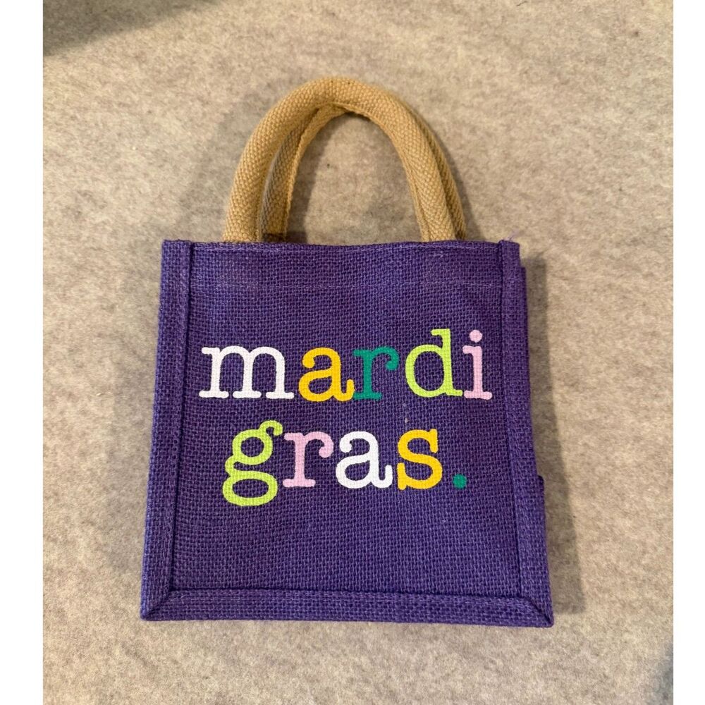The Royal Standard  Small Burlap Mardi Gras Gift Treat Tote Bag